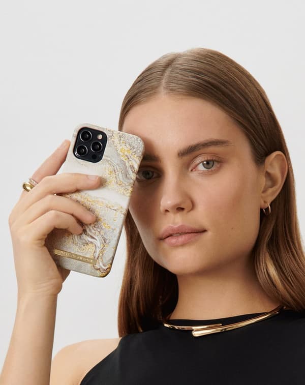 Printed Case iPhone 12 Pro Max Sparkle Greige Marble