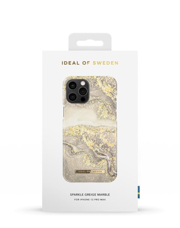 Printed Case iPhone 12 Pro Max Sparkle Greige Marble