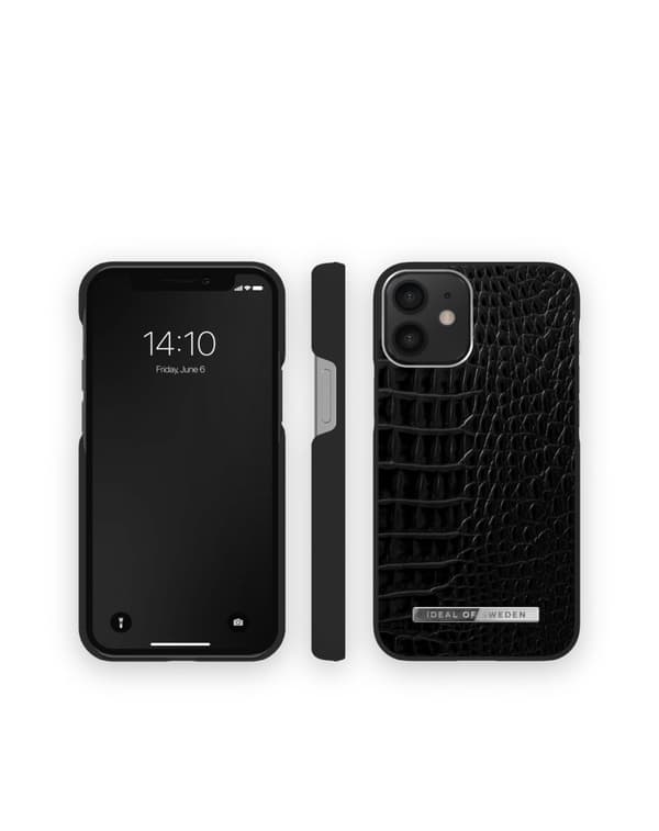 Atelier Case New iPhone 12 Mini Neo Noir Croco Silver