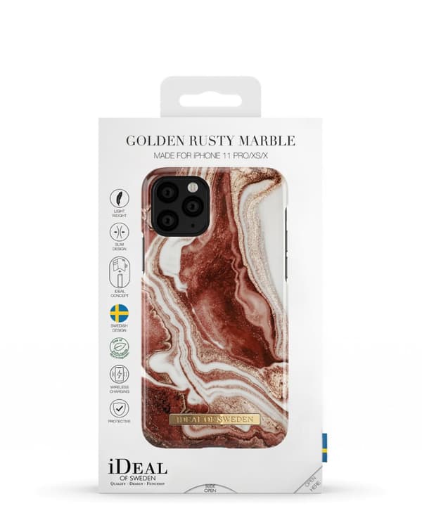 Printed Case iPhone 11 Pro / XS / X GGolden Rusty Marble