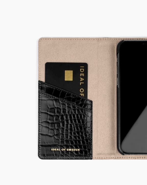 Cora Phone Wallet iPhone 12 Mini Jet Black Croco