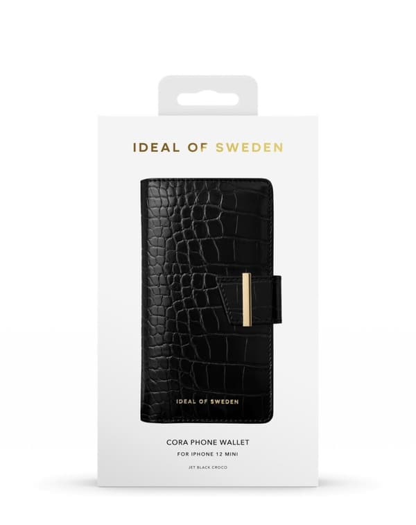 Cora Phone Wallet iPhone 12 Mini Jet Black Croco