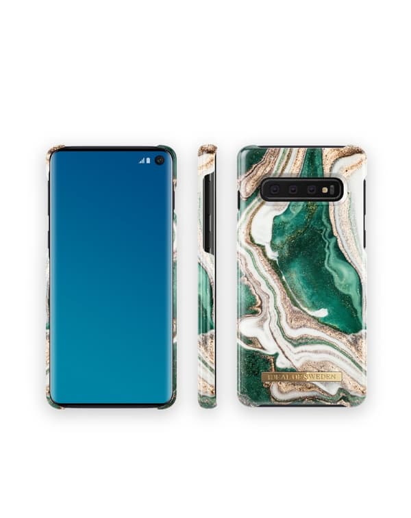 Printed Case Galaxy S10 Golden Jade Marble