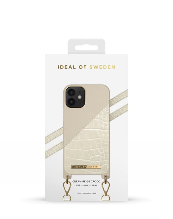 Atelier Necklace Case iPhone 12 Mini Cream Beige Croco
