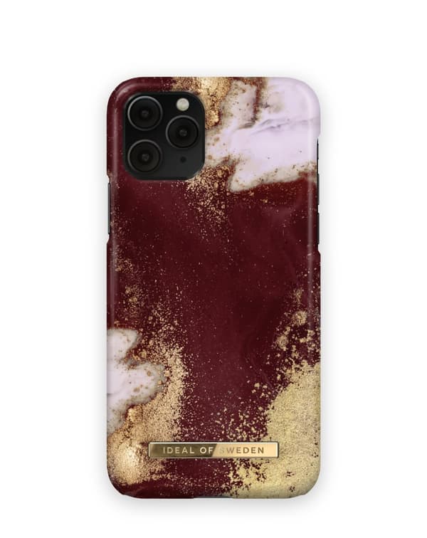 Printed Case iPhone 11 Pro / XS / X Golden Burgundy Marble