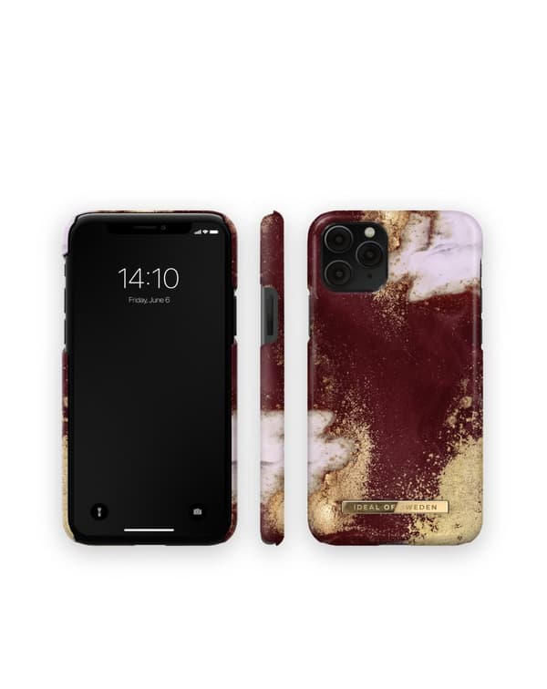 Printed Case iPhone 11 Pro / XS / X Golden Burgundy Marble