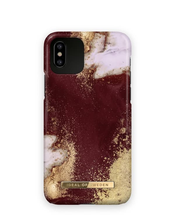 Printed Case iPhone 11 Pro / XS / X Golden Burgundy Marble