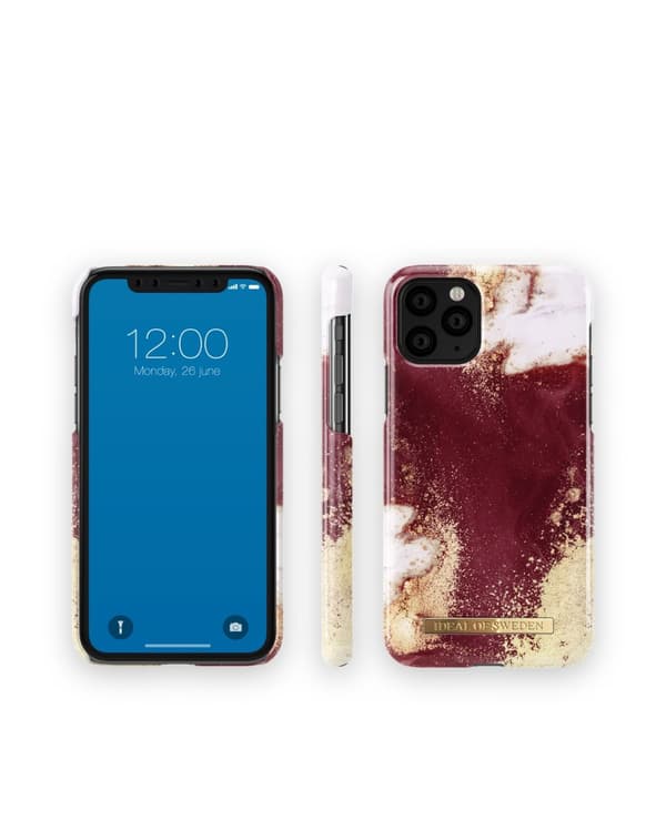 Printed Case iPhone 11 Pro / XS / X Golden Burgundy Marble