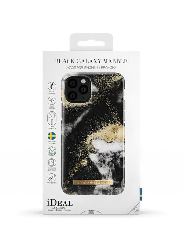 Printed Case iPhone 11 Pro / XS / X Black Galaxy Marble