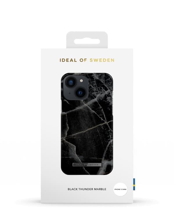 Printed Case iPhone 13 Mini Black Thunder Marble