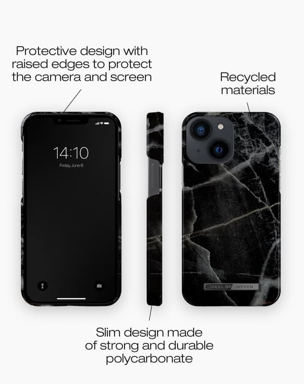 Printed Case iPhone 13 Mini Black Thunder Marble
