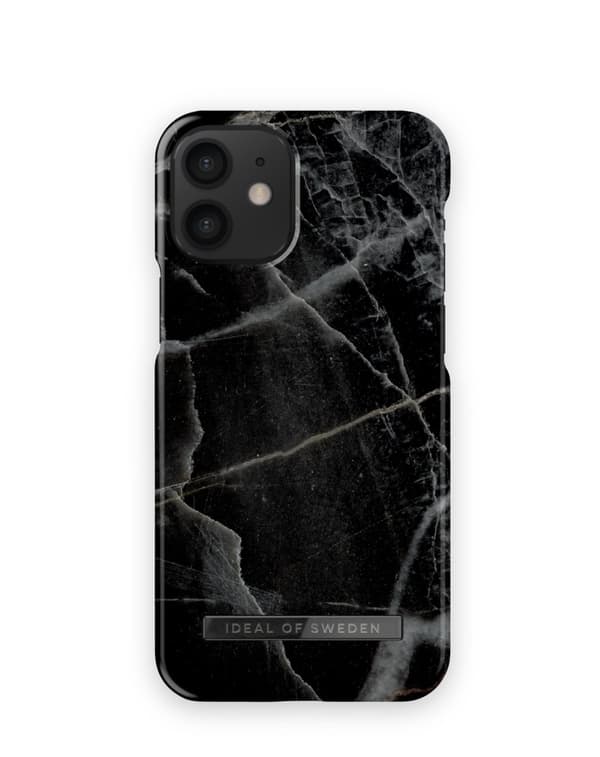 Printed Case iPhone 12 Mini Black Thunder Marble