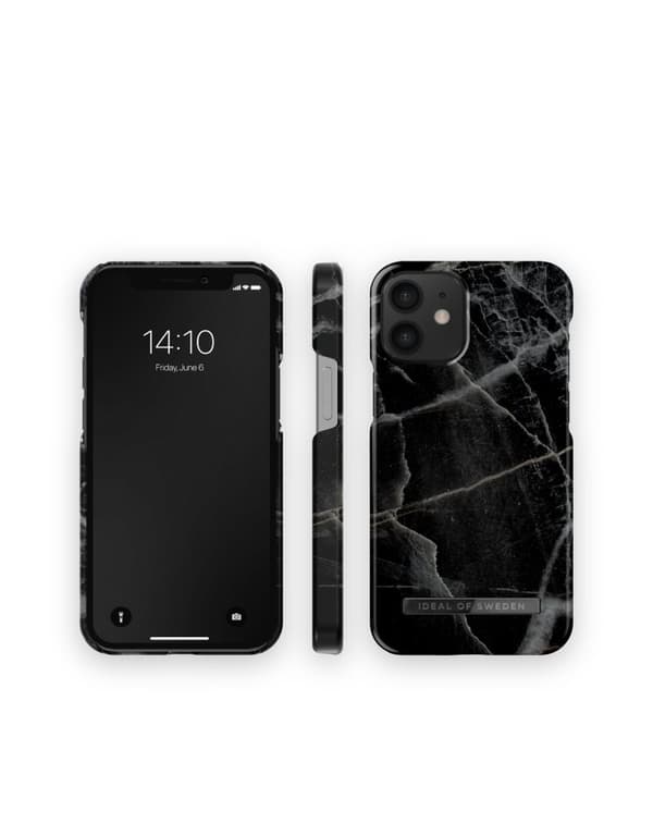 Printed Case iPhone 12 Mini Black Thunder Marble