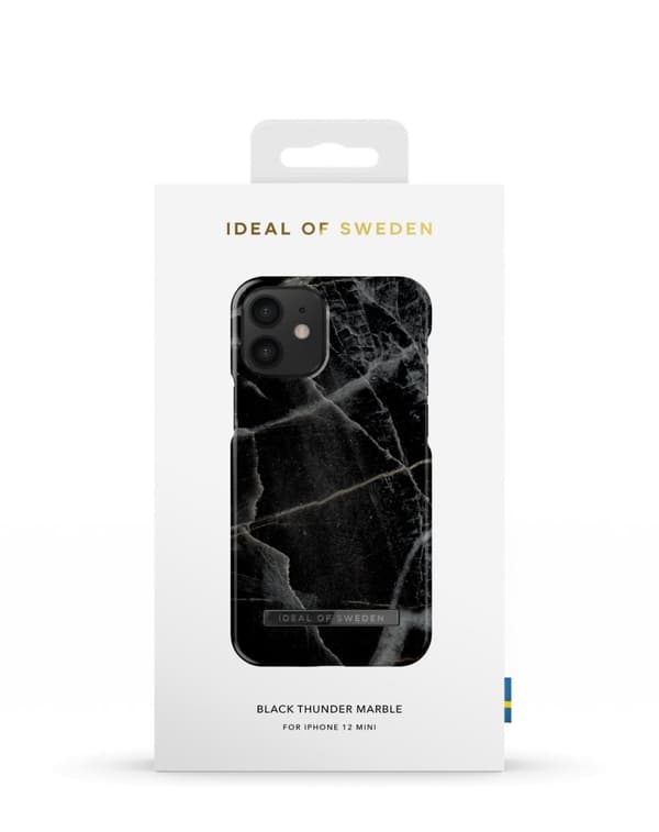 Printed Case iPhone 12 Mini Black Thunder Marble