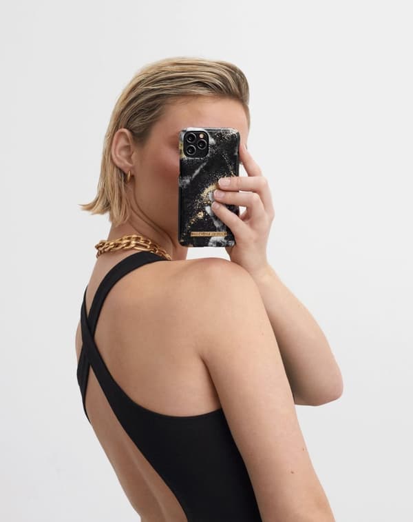 Printed Case iPhone 12 Pro Max Black Galaxy Marble