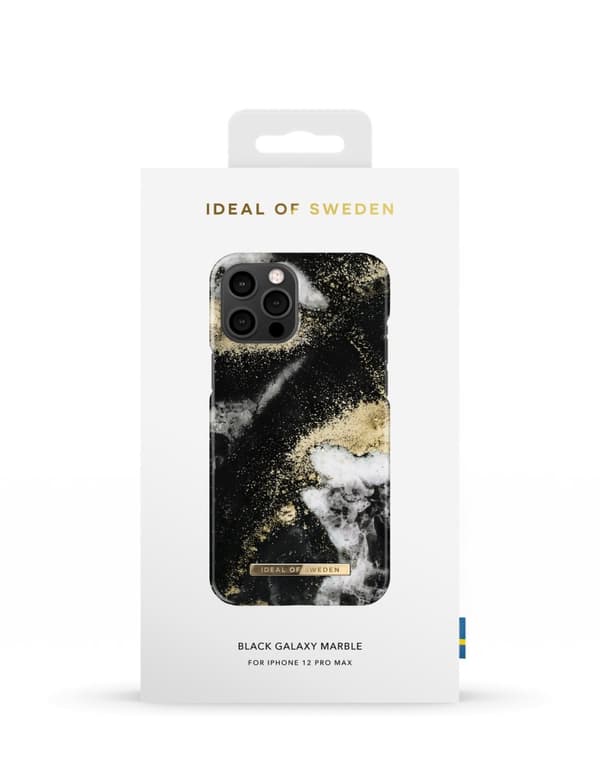 Printed Case iPhone 12 Pro Max Black Galaxy Marble