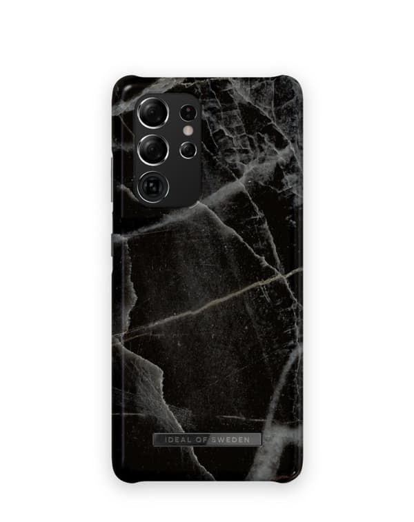 Printed Case Galaxy S21 Ultra Black Thunder Marble