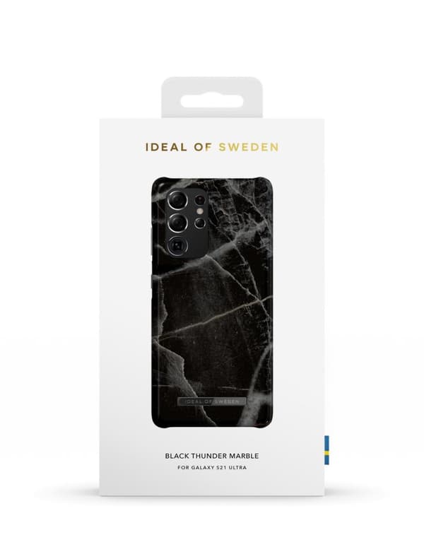Printed Case Galaxy S21 Ultra Black Thunder Marble