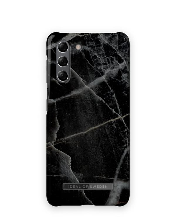 Printed Case Galaxy S21 Black Thunder Marble
