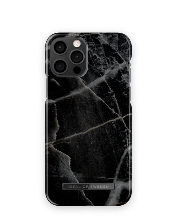Printed Case MagSafe 12 / 12 Pro Black Thunder Marble