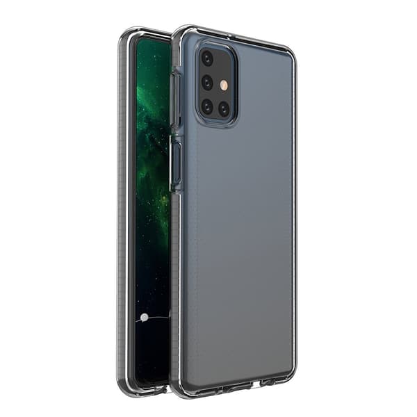 Spring Case gel taske med farvet ramme til Samsung Galaxy M31s sort