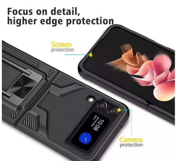 Samsung GalaxyZ FLIP 4-Luksus militærkvalitet Drop Shockproof Shield Armor Case -SORT