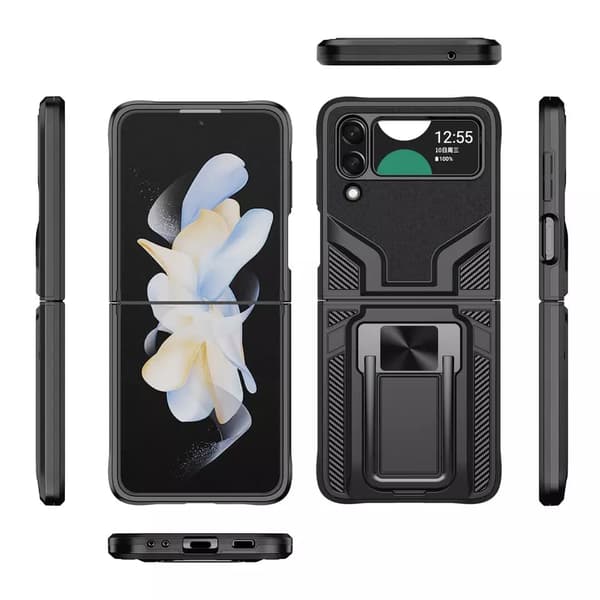 Samsung GalaxyZ FLIP 4-Luksus militærkvalitet Drop Shockproof Shield Armor Case -SORT