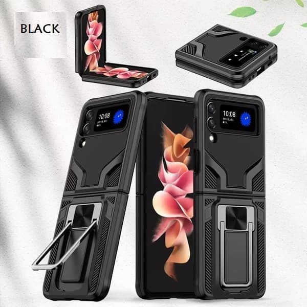 Samsung GalaxyZ FLIP 4-Luksus militærkvalitet Drop Shockproof Shield Armor Case -SORT
