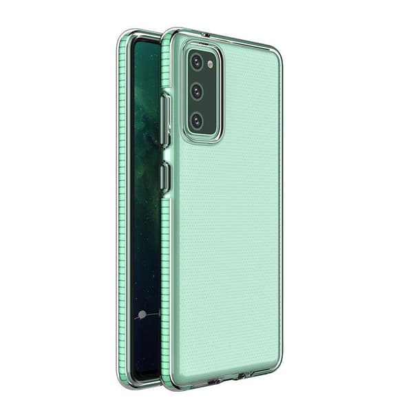 Spring Case geelikotelo värillisellä kehyksellä Samsung Galaxy S21+ 5G (S21 Plus 5G) mintulle