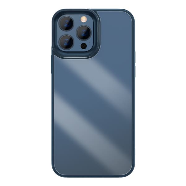 Baseus Crystal Phone Case pansarfodral för iPhone 13 Pro med gelram blå