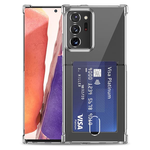 Samsung Galaxy S21 Ultra - gennemsigtigt etui med kortlomme