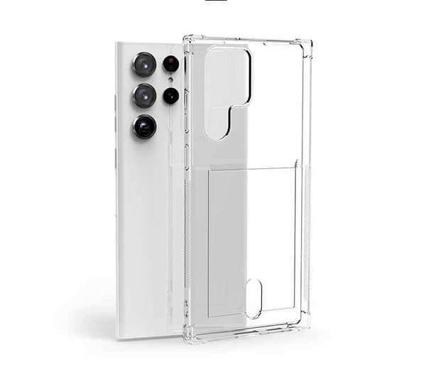 Samsung Galaxy S22 Ultra - Transparent Skal med Kortfack