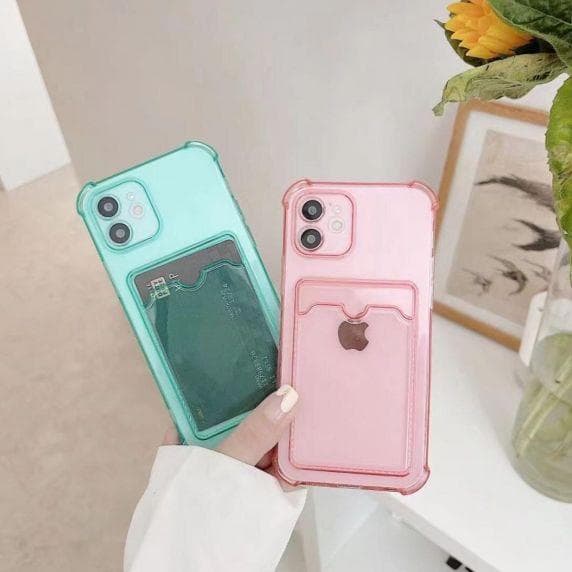 iPhone 12/12 Pro TPU Shockproof Protective Wallet Case Pink