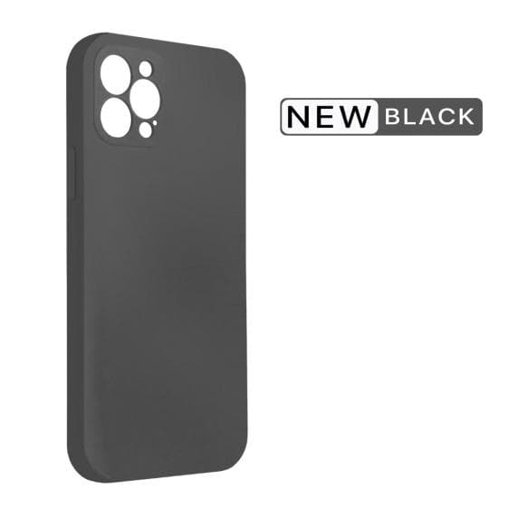 iPhone 12 Pro Soft Silicone Case Black with Camera Cover