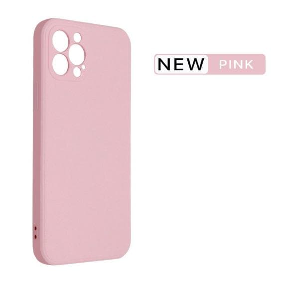 iPhone 12 Pro Soft Silicone Case Pink with Camera Cover