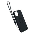 Miniatyrbild 4 av 4: Apple iPhone 12/12 Pro Soft Liquid Silicone Case Black with Magnetic Ring Holder Stand and Slim Hands Strap High Quality