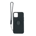 Miniatyrbild 1 av 4: Apple iPhone 12/12 Pro Soft Liquid Silicone Case Black with Magnetic Ring Holder Stand and Slim Hands Strap High Quality