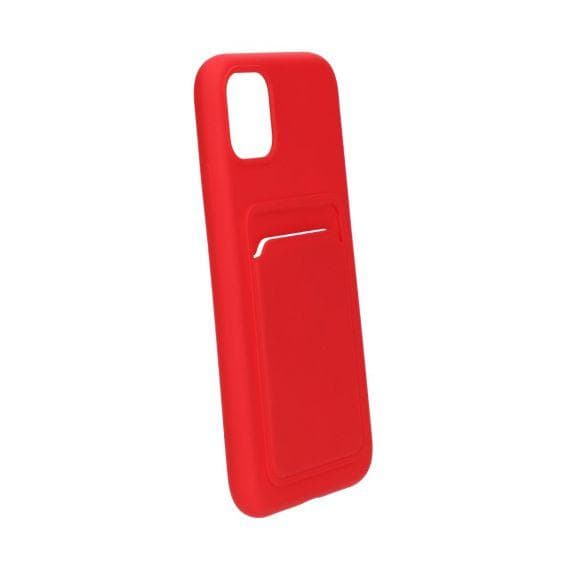 Original Candy Flower Wallet Card Slot Phone Case for iPhone 12/12 Pro Red Soft Silicone Shockproof Cover