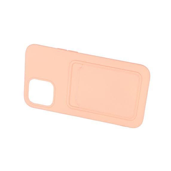 Original Candy Flower Wallet Card Slot Phone Case for iPhone 12/12 Pro Pink Soft Silicone Shockproof Cover