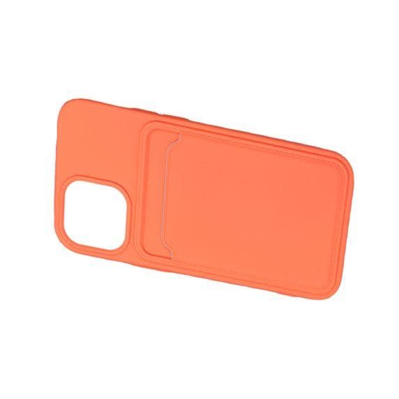 iPhone 13 mjuk silikon stötsäker skal med plånbok kortplats Orange