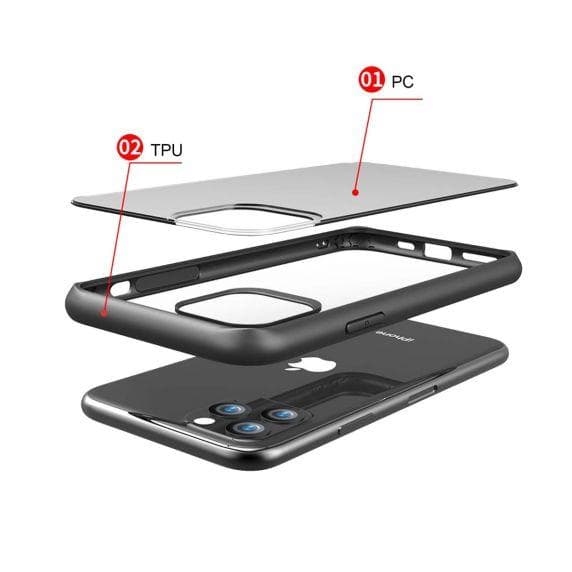 iPhone 11 Transparent Shockproof With TPU Edge Case Black