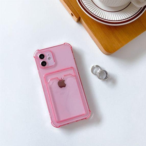 iPhone 11 TPU Shockproof Protective Wallet Case Pink