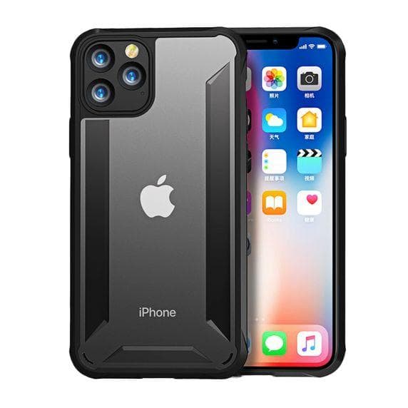 TPU Edge Transparent Frosted Shockproof Case For iPhone 11 Pro Black