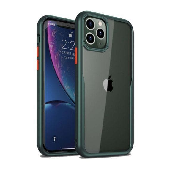 PC Cover Transparent With TPU Edge Protective Case Green For iPhone 11 Pro Max
