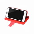 Miniatyrbild 3 av 3: iPhone 11 Pro Max Flip Stand PU Leather Extra Card Wallet Case Red