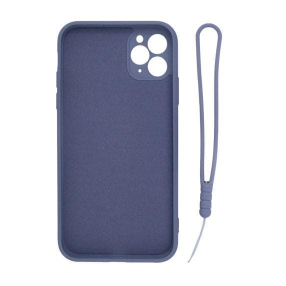 iPhone 11 Pro Max Soft Liquid Silicone Case With Magnetic Ring Holder Stand and Slim Hands Strap Best Quality Grey