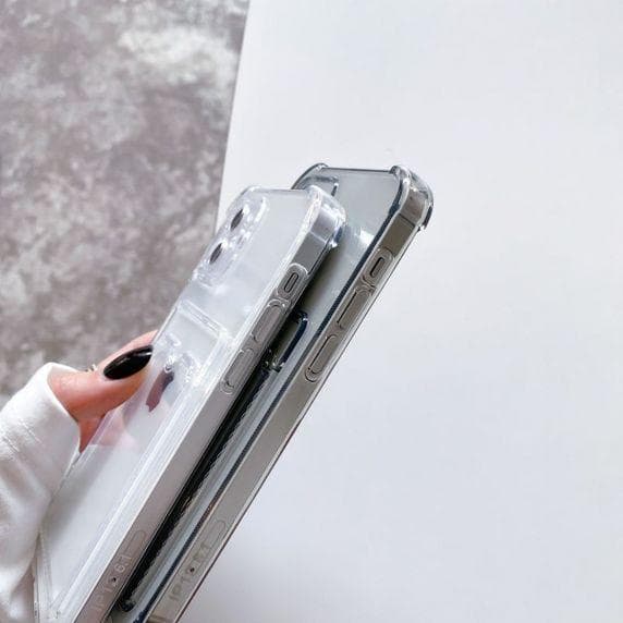 iPhone 12/12 Pro TPU Shockproof Protective Wallet Case Transparent