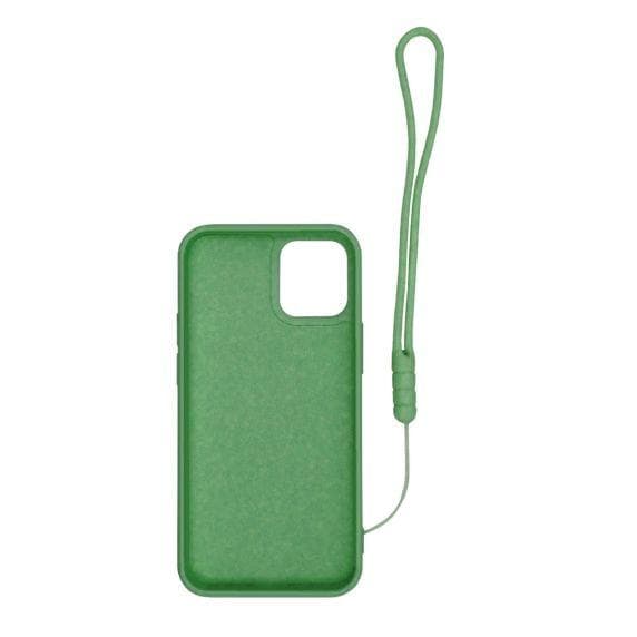 Apple iPhone 12/12 Pro Soft Liquid Silicone Case Green with Magnetic Ring Holder Stand and Slim Hands Strap High Quality