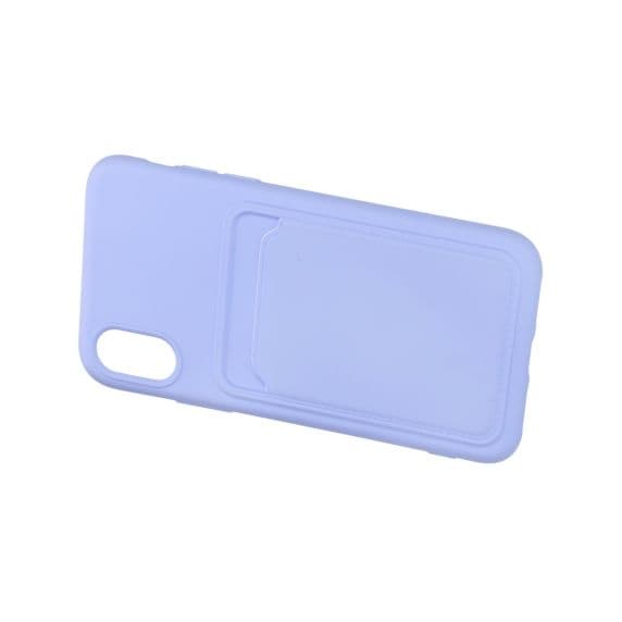 Original Candy Flower Wallet Card Slot Phone Case for iPhone X/XS Purple Soft Silicone Shockproof Cover
