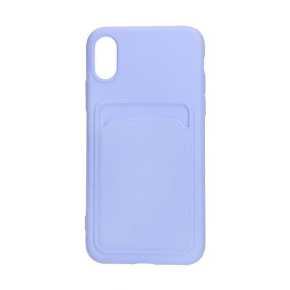 Original Candy Flower Wallet Card Slot Phone Case for iPhone X/XS Purple Soft Silicone Shockproof Cover